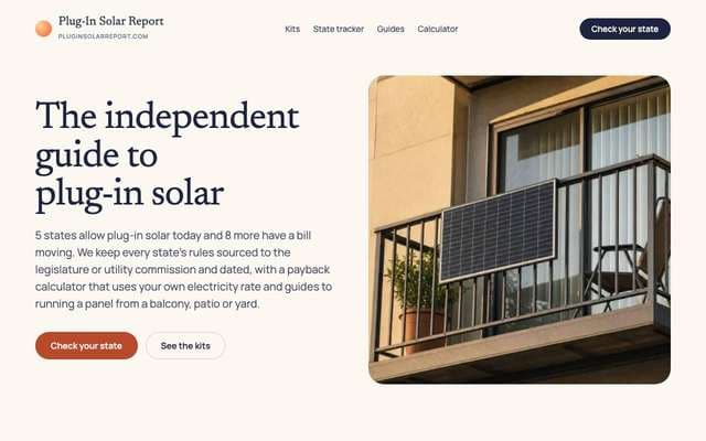pluginsolarreport.com homepage