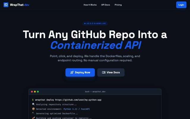 wrapthat.dev homepage